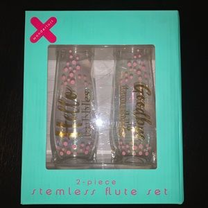 Stemless Champagne Glass Flutes NWT